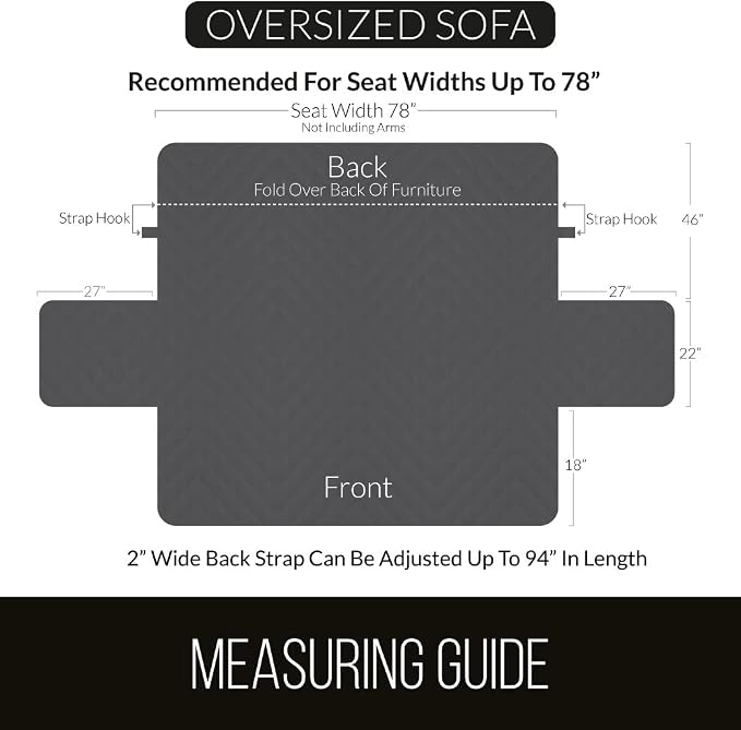 Sofa Shield® Couch Oversize Sofa Slip Cover with Strap, Burgundy Tan | Reversible Furniture Protector, Stain and Tear Resistant Cushion Cover, Machine Washable Slipcover for Pets, Cats 70 inch - Image 6