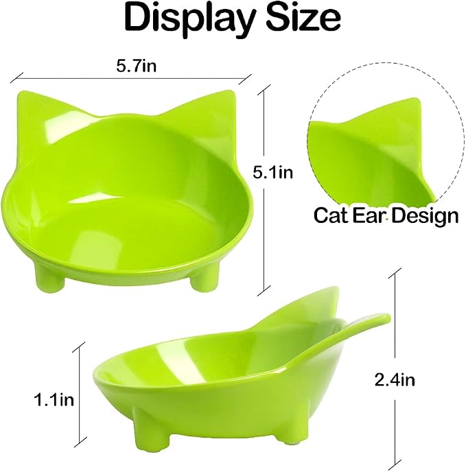 Whisker Fatigue Relief Cat Food Bowls, Non-Slip Shallow Wide Cat Dishes | 3 Pack for Food & Water, Indoor Cats & Kittens, Small Dogs & Rabbits, Non-Slip Base, Easy to Clean, Dry & Wet Food Use - Image 2