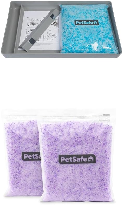 Bundle of PetSafe ScoopFree Reusable Tray with Crystal Litter - Durable Plastic Litter Insert - Fast-Acting Odor Control - Easy to Clean - Self-Cleaning Litter Box Compatible + PetSafe ScoopFree Premi by PetSafe
