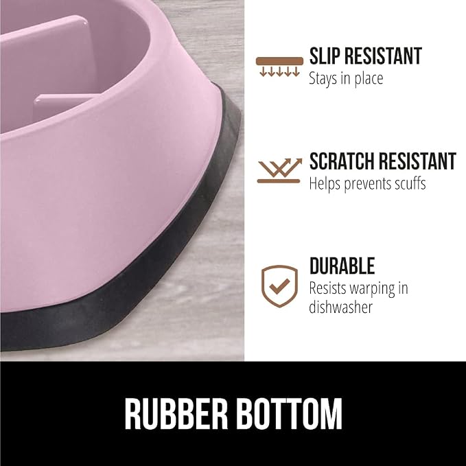 GORILLA GRIP® Patented Slow Feeder Dog and Cat Bowl, BPA Free, 2 Cup Pink | Interactive Puzzle Toy for Food Training Enrichment, Keeps Pets Busy and Prevents Puppy Overeating, All Breeds - Image 4