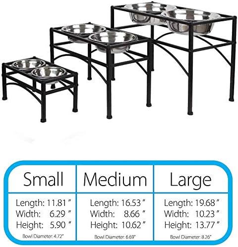 Elevated Dog Bowls Raised Pet Feeder Cat Food Water Diner Stand Set | W/ 2 Removable Stainless Steel Bowls (2 Quarts/13.77" in Height) for Large Breed Dogs Easy to Clean - Image 7