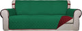 PureFit Reversible Quilted Couch Covers for Dogs Oversized Sofa Cover 78” | Green/Red, Water Resistant Couch Protector, Washable Pet Couch Cover with Non Slip and Elastic Straps For Kids by PureFit
