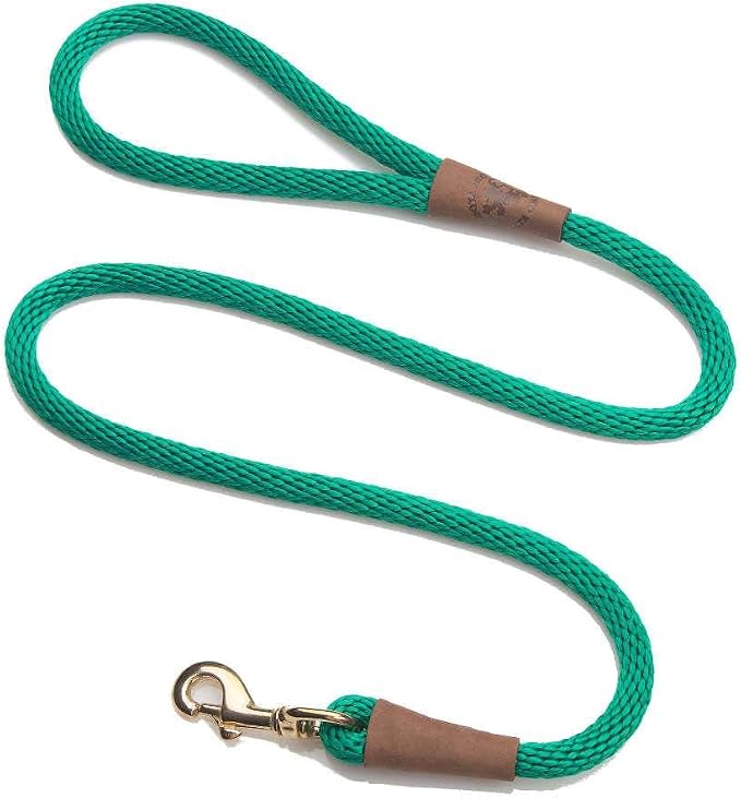 Mendota Pet Snap Leash - British-Style Braided Dog Lead, Made in The USA - Kelly Green, 1/2 in x 6 ft - for Large Breeds by MendotaPet