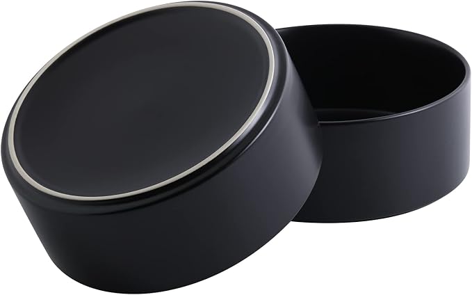 Black Raised/Elevated Ceramic Dog Bowl for Medium Large Sized Breeds,Large Dog Food Water Bowl with Stand,8 in Non Slip Heavy Weighted 1800ml/ 7.6 Cups/60 OZ - Image 6