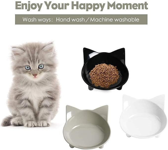 Cat Food Bowls Shallow Wide Non-Slip Whisker Friendly Dish for Indoor Cats | Food Grade Safe Pet Bowl Set for Kittens, Puppies & Rabbits, Easy Clean, Relieves Whisker Fatigue, Ideal for Cat Food & Water - Image 7