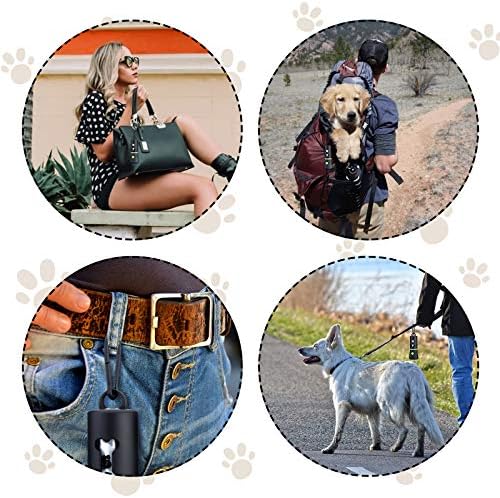 Mudder 2 Pack Dog Poop Bag Holder with Built-in LED Flashlight Black Pet Waste Dispenser for Leash with Clip and 2 Rolls Leak-proof Doggy Waste Bags for Dog Walking - Image 7