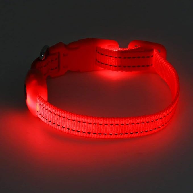 LED Dog Collar - Rechargeable Light Up Dog Collar for Small Dogs& Cats, Reflective Adjustable Puppy Collar Safety Dog Lights for Night Walking (Red, XS) - Image 8