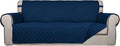 PureFit Reversible Quilted Sofa Cover Dog Couch Covers for Sofa, 66 in | Navy/Navy, Water Resistant Couch Protector, Washable Pet Couch Cover with Non Slip and Elastic Straps For Kids by PureFit