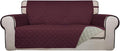 PureFit Reversible Quilted Couch Covers for Dogs Loveseat Sofa Cover 54" | Wine/Beige, Water Resistant Couch Protector, Washable Pet Couch Cover with Non Slip and Elastic Straps For Kids by PureFit