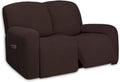 PureFit Super Stretch Loveseat Recliner Sofa Couch Cover with Pocket | 2 Seats Non Slip Soft Sofa Slipcover, Washable Reclining Furniture Protector for Pets (Recliner Loveseat, Chocolate) by PureFit