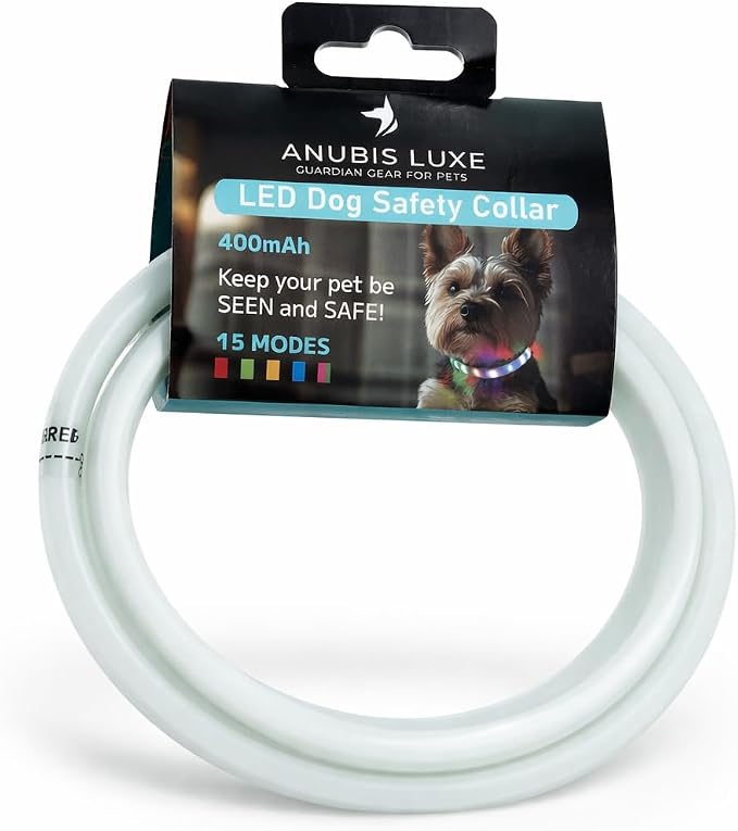 Light Up RGB Dog Pet Collar Multicolor Rainproof, LED USB C Rechargeable Glow in The Dark Collar for Night Walks, Soft Silicone Collar Cuttable for Small Medium Large Dogs 15 Color Modes - Image 6