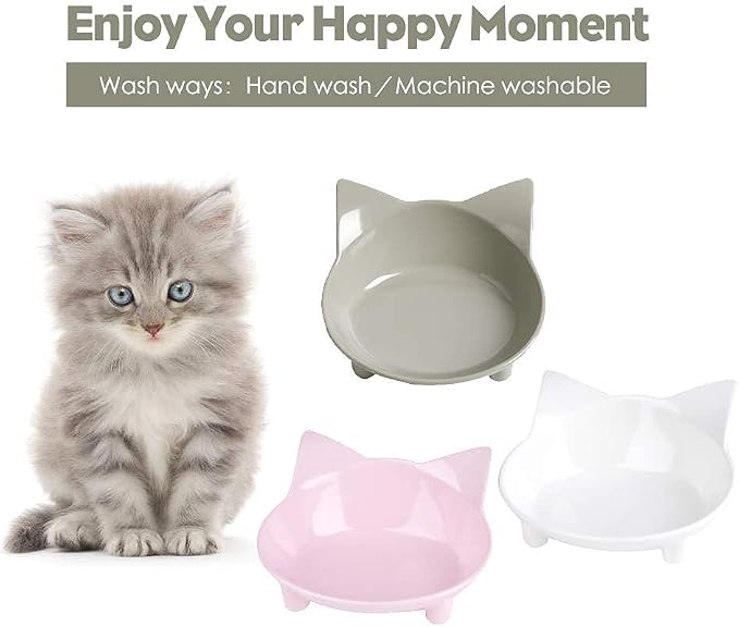 Cat Food Bowls, Non-Slip Shallow Wide Whisker Friendly Dishes for Indoor | Food Grade Safe Feeding Bowls for Kittens, Puppies & Rabbits, Easy to Clean, Relieves Whisker Fatigue, Ideal for Food & Water - Image 5