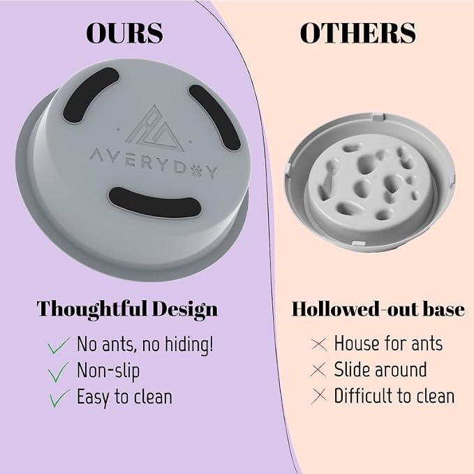 AVERYDAY Slow Feeder Dog Bowls for Medium Breeds Fits Raised Feeding Station, Puzzle Dog Food Bowls to Slow Down Eating, Dogs Feeding Bowl with Non-Slip, Slows Feeder Pet Bowl for Wet and Dry Food - Image 6