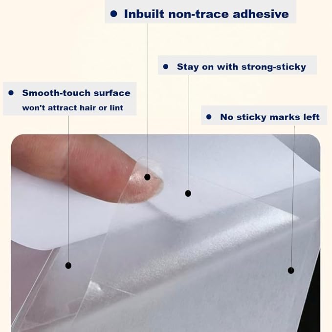 Cat Scratching Furniture Protector 12pk Clear 0.15mm Sheets +50 Pins | 12pk (8×17"×12"+4×17"×6") + 50 Pins; 0.15mm Ultra Thin Clear; No Residue & MSDS Safe;Ideal for Couch/Sofa/Arm/Chair - Image 6