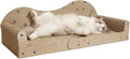 Cat Scratcher Bed,26 Inch Sofa-Shaped Cat Scratcher Couch, Large Luxury Durable Cardboard Sofa Scratcher Pad Furniture Protector for Indoor Cats Scrach,Rest and Play,Beige by Unknown