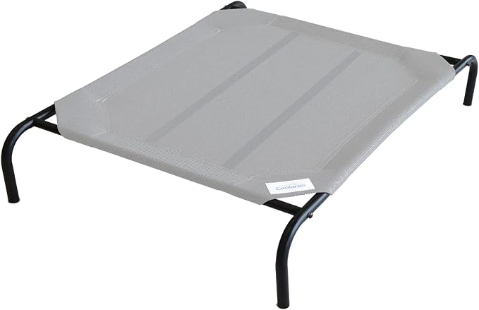 Coolaroo Original Elevated Dog Bed - Breathable Off-The-Ground Pet Bed with Cooling Fabric, Joint Relief & Moisture-Resistant Fabric, 100% Recyclable, Easy Clean, Gray, Extra Large by Coolaroo