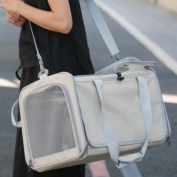Pet Carrier Bag for Cats & Small Dogs, Airline Approved Travel Cat Carrier with Mesh Windows, Shoulder Strap & Removable Mat, Foldable Design for Home & Outdoor Trips - Image 8