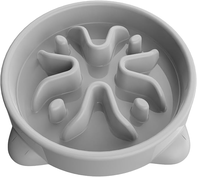 Slow Feeder Dog Bowls Small Breed, Dog Food Bowl Small Anti-Choking Bloat Stop Puzzle Healthy Eating Bowl (Gray, 1 Cup) by TOKAYIFE