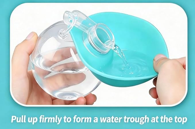 Portable Dog Water Bottle with Collar Clip, 10oz Leak-Proof Travel Pet Water Dispenser with Food-Grade PETG Bowl for Walking, Hiking & Outdoor Activities - Blue - Image 5