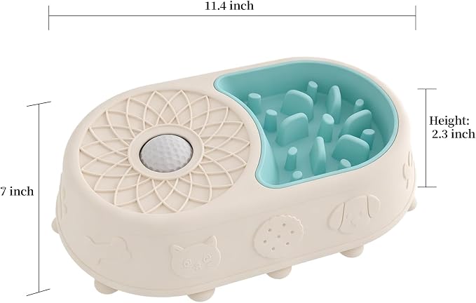 Slow Feeder Dog Bowl with Lick Mat, 2 in 1 Silicone Feeding Bowl | Promotes Healthy Eating Habits and Engaging Mealtime Experience - Image 3