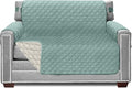 Sofa Shield® Couch Chair and Half Slip Cover with Strap, Seafoam Cream | Reversible Furniture Protector, Stain and Tear Resistant Cushion Cover, Machine Washable Slipcover for Pets, Cats 70 inch by SofaShield