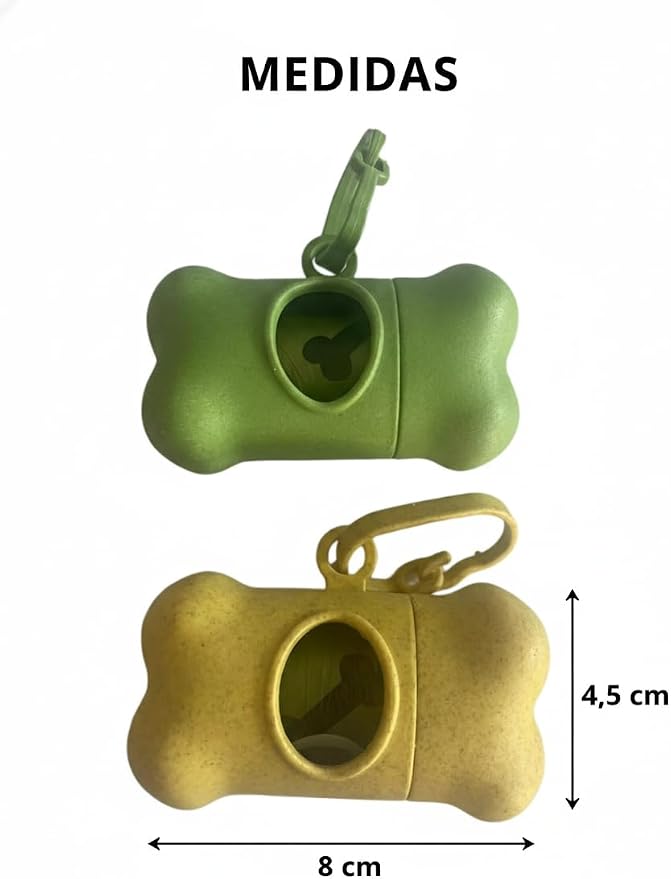 Dog Waste Bag Dispenser, Bone Shaped, Portable Pet Poop Bag Holder with Carabiner Clip, 2 Pack (Yellow Green) - Image 7