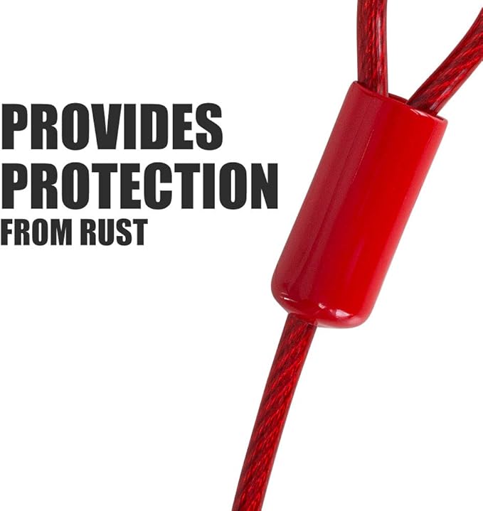 BV Dog Tie Out Cable 30 Feet - Heavy Duty Dog Lead Up to 125 Pounds - Reflective & Rust-Free with Quick Release Swivel Clips & 360° Rotating Clasp - Tangle-Free Dogs Runner for Yard (Red, Single) - Image 5
