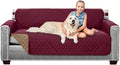 Sofa Shield® Couch Sofa Slip Cover for Dogs with Strap, Burgundy Tan | Reversible Furniture Protector, Stain and Tear Resistant Cushion Cover, Machine Washable Slipcover for Pets, Cats 70 inch by SofaShield