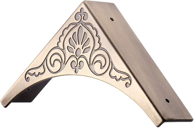 Metal Corner Protector, 4 Pcs Antique Edge Safety Guard Cabinet Furniture Corner Bumpers,Table Corner Protectors,Cover Damaged Corners on Coffee Table (Bronze) - Image 3