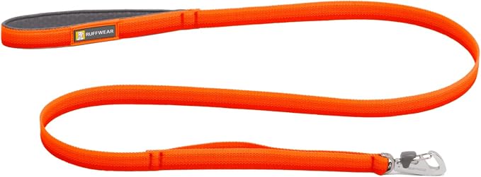 Ruffwear, Front Range Dog Leash, 5 ft Lead, Blaze Orange | Light & Strong Lockable Swivel Crux Clip, Padded Handle, Durable Webbing, Traffic Handle & Accessory Loop for Everyday Walks by RuffwearInc