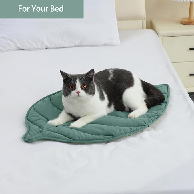 Letalong 30 X 20 Inch Leaf Shaped Cotton Cat Bed Pad, Warming Cat Mat, Pet Warming Pad for Cats, Warmer Mat for Feral and Indoor Cats, 2025 Enlarged and Thickened Leaf Beds - Image 8