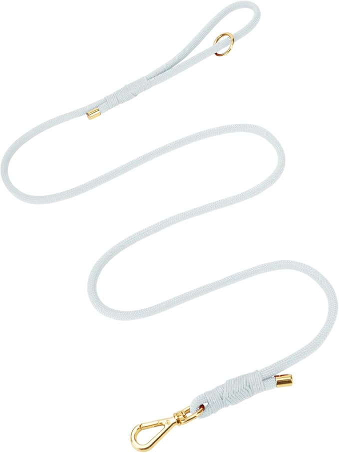 5FT Dog Leash 5/16 inch Puppy Cat Rope Lead | Light Blue, with Anti-tangle Swivel Clip, Comfortable Non-slip Grip Handle, Ideal for Daily Walks, for Small Medium Dogs by Sunraymascota