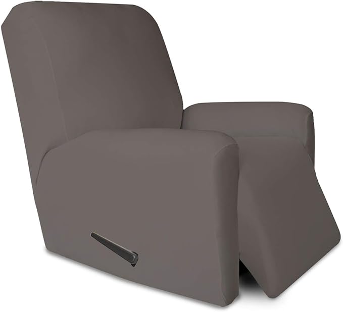 PureFit Stretc Recliner Chair Covers Fleece Soft Couch Covers for Sofa | Taupe 4-Pieces Recliner Slipcover Pocket Couch Protector, Fleece Sofa Cover Washable with Non Slip Elastic Bottom by PureFit