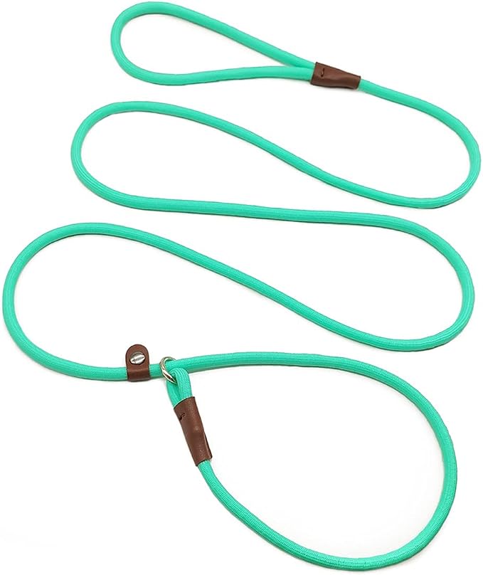 MayPaw Slip Lead Control Leash for Dogs No Pull, 13+ Colors Classic Dog Lead 7 FT Pet Slip Leash, 1/4” Rope Leashes for Small Medium Animals (7ft*1/4", Turquoise) by MayPaw