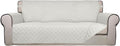 PureFit Reversible Quilted Couch Covers for Dogs Oversized Sofa Cover 78” | Ivory/Ivory, Water Resistant Couch Protector, Washable Pet Couch Cover with Non Slip and Elastic Straps For Kids by PureFit