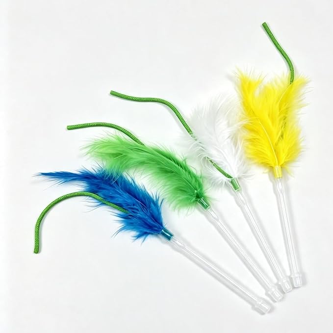 Interactive Cat Toy for Indoor Cats - Rechargeable Automatic Feather Wand with Motion Sensor, 3 Play Modes, Squeaky Mouse Sound, Hide & Seek Exercise Toy for Bored Kittens & Adult Cats (Supplies) - Image 2