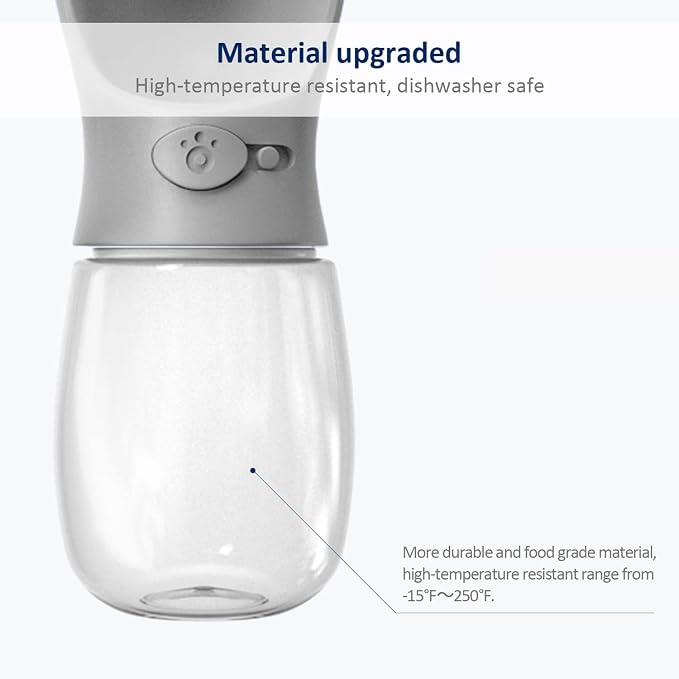 WePet Portable Dog Water Bottle, 12 OZ, Leak Proof Puppy Water Dispenser with Drinking Feeder for Pets Outdoor Walking, Hiking, Travel, Food Grade Plastic - Image 5