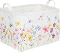 Boho Flower Nursery Basket,Waterproof collapsible storage box,Fall Wildflower Floral Dandelion Storage Bin,Plant Butterfly baby girl gift basket,Girls Bedroom Boho Flower Decor(Dandelion) by FXOCSHE