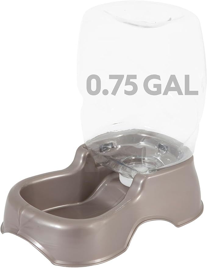 Petmate Pet Cafe Water Dispenser, .75 GAL, Pearl Tan | Bowl for Cats and Dogs, USA Made by Petmate