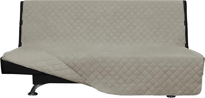 Easy-Going Reversible Couch Cover, Large Futon Sofa, Beige/Beige | Machine Washable Slipcover For Dogs, Water Resistant Furniture Mat For Living Room, Non-Slip Sofa Cover, Pet Friendly by Easy-Going