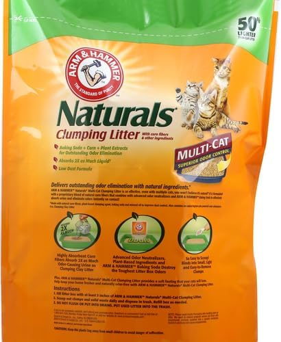 ARM & HAMMER Naturals Clumping Cat, Litter Odor Control, Multi Cat Litter, 18 lb. Bag (Pack of 2) - Image 3