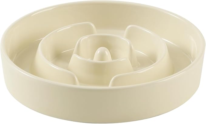 Havniva Dog Bowls Slow Feeder, Ceramic Slow Feeder Dog Bowls for Fast Eater | 1.6 Cups Dog Food Bowl Puzzle Feeder, Slow Feeding Bowls for Medium Breed, Non-Slip Base, Anti-Choking by Havniva