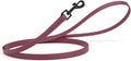 Dogline Biothane Waterproof Dog Leash Strong Coated Nylon Webbing with Black Hardware Odor-Proof Easy to Clean High Performance for Small or Large Dogs Made in USA 4 or 6 ft Lead, Merlot Burgundy by Dogline
