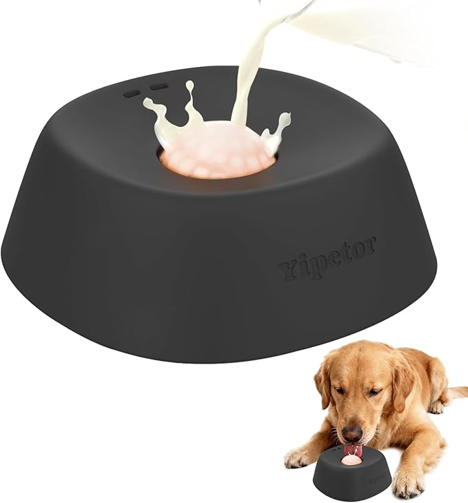 Yipetor Dog Lick Bowl, Rolled Ball-in Slow Feeder Enrichment Puzzle Toys | 3/4 Cups Bone Broth, Yogurt, Liquid Treats Lick, BPA-Free & Dishwasher Safe for Dogs Dietary Supplement or Post-op Nutrition by WelcometoYipetor
