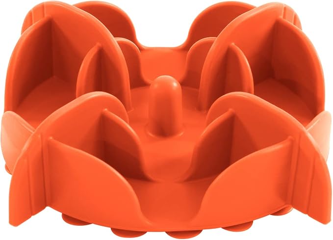 Jaoul Slow Feeder Dog Bowls Insert for Large Breed, 7 Inch Cuttable Slow Feeder Insert with 32 Octopus Suction Cups for Medium Large Size Dog Food Bowl (X-Large, Orange) by Jaoul