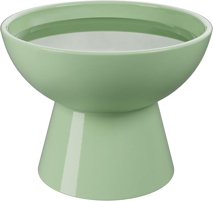 LoeJan Elevated Cat Food and Water Bowls Set, Extra Wide and Raised Ceramic Bowls, Anti-Vomit Whisker-Free Pressure Cat Feeder for Kittens to Adult Cats and Small Dogs by LoeJan