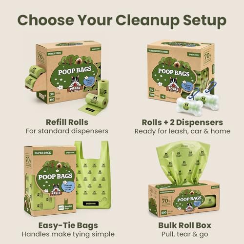 Pogi's Poop Bags – Large, Leak-Proof Dog Waste Bags for Yard or Home Use, Unscented (Single Roll, 500-Count) (Pack of 2) - Image 8