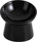 Raised Ceramic Cat Food Bowls – Tilted Elevated Anti-Vomit Cat Bowl – Whisker-Friendly Wide Shallow Feeding Dish – for Dry & Wet Food – Microwave & Dishwasher Safe by LIONWEILIONWELI