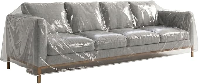 LAMINET Thick Crystal Clear Heavy-Duty Water Resistant Sofa/Couch Cover - Perfect for Protection Against CAT/Dog Clawing, Kids and Grandkids - Large Sofa - 42" BH x 18" FH x 108”W x 40”D - Image 2
