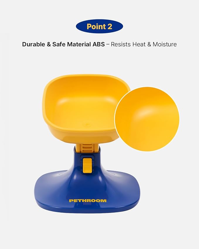 Well Fit Elevated Dog Bowl Stand, Yellow & Blue | Adjustable Height 4.5–7.4 in with 0–22° Tilt, Stable Non-Slip Feeding Stand for Dogs & Cats, Bowl Not Included - Image 6